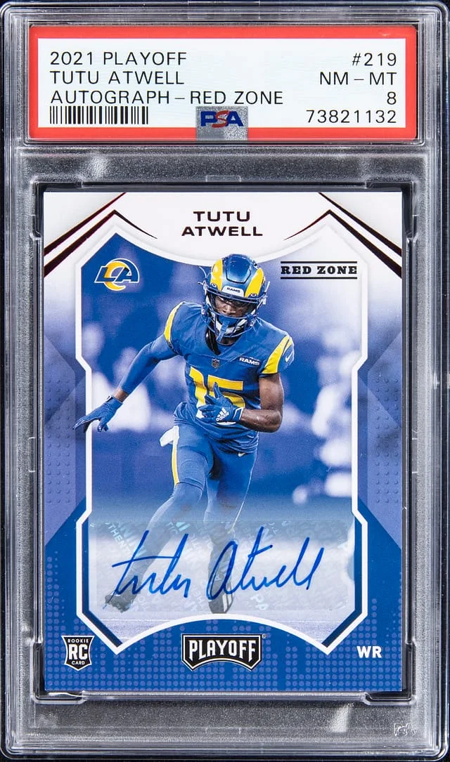 2021 Playoff Tutu Atwell Autograph - Red Zone #219 card image