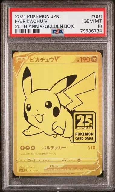 2021 Pokemon Asia 25th Anniversary Promo Golden Box Japanese Full Art Pikachu V #001 card image