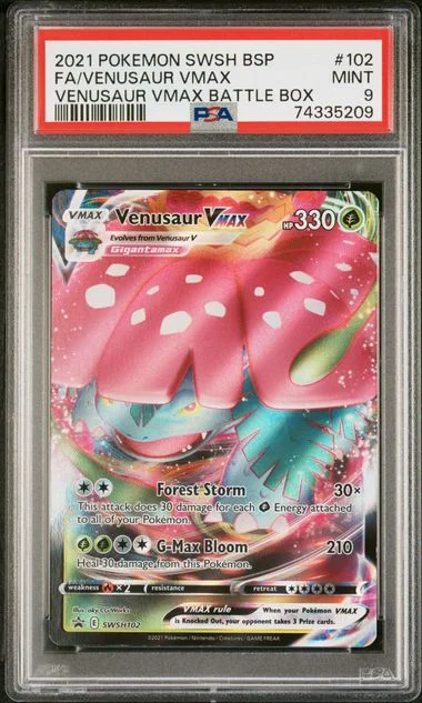 2021 Pokemon Black Star Promo Venusaur VMAX Battle Box Full Art Holofoil Venusaur VMAX #102 card image