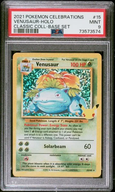 2021 Pokemon Celebrations Classic Collection Base Set Holofoil Venusaur #15 card image
