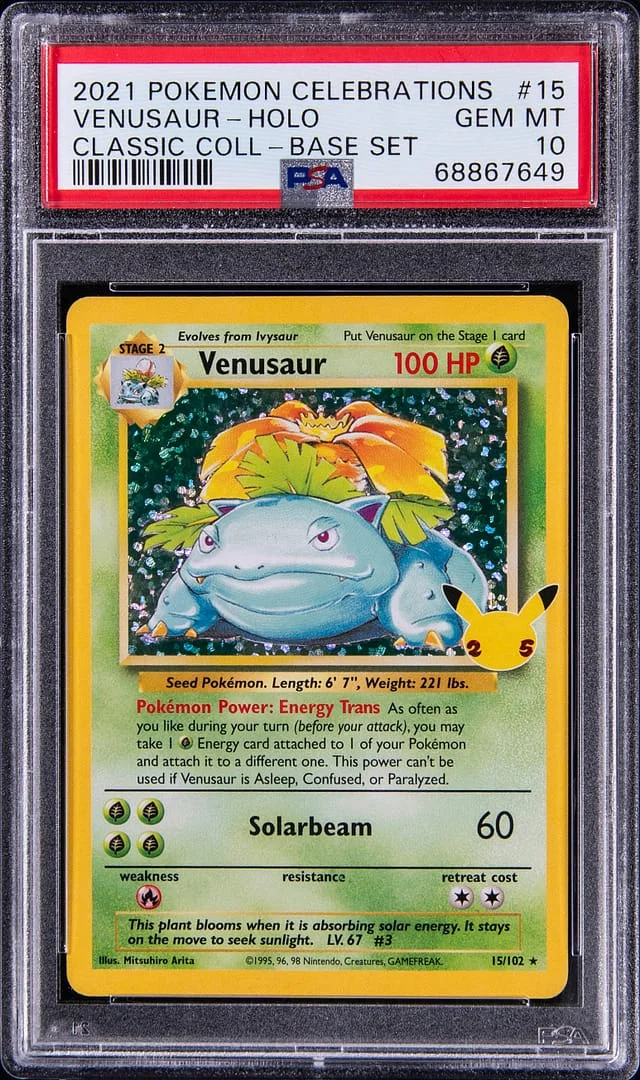 2021 Pokemon Celebrations Classic Collection Base Set Venusaur Holo #15 card image