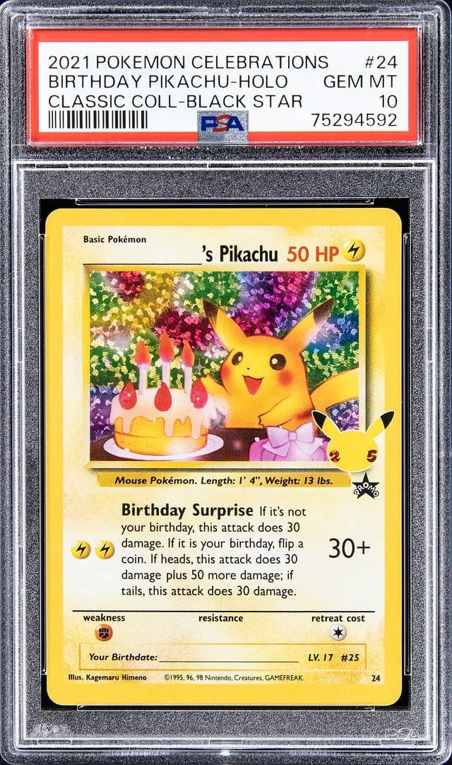 2021 Pokemon Celebrations Classic Collection - Black Star - Holofoil Birthday Pikachu #24 card image