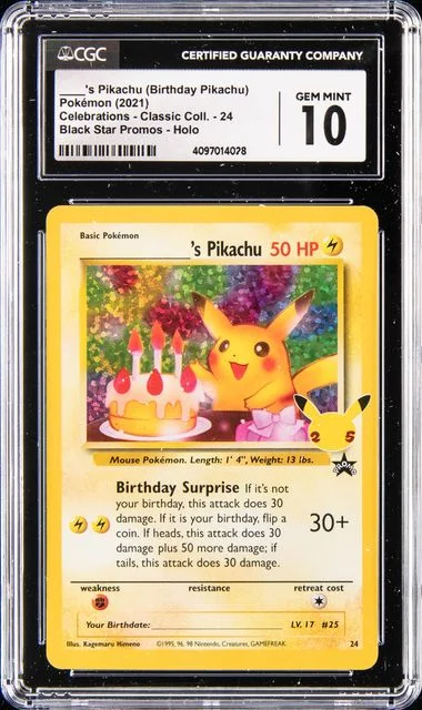2021 Pokemon Celebrations Classic Collection Black Star Promos - Holo Birthday Pikachu #24 card image