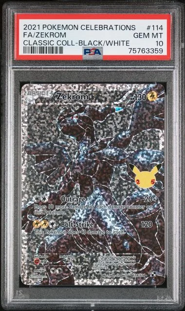 2021 Pokemon Celebrations Classic Collection Black/White Full Art Zekrom #114 card image