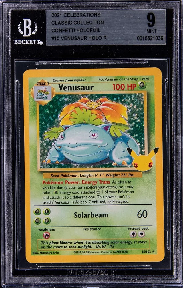 2021 Pokemon Celebrations Classic Collection Confetti Holofoil Holo R Venusaur #15 card image