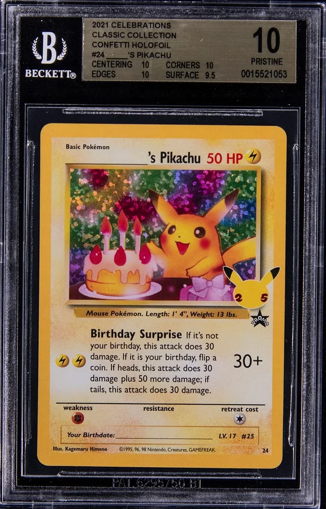 2021 Pokemon Celebrations Classic Collection Confetti Holofoil Pikachu #24 card image