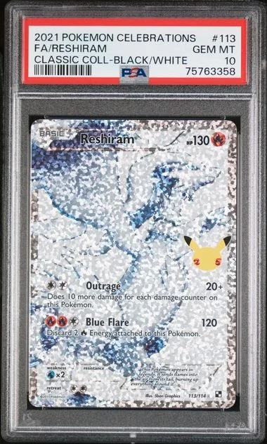 2021 Pokemon Celebrations Classic Collection Full Art Reshiram #113 card image