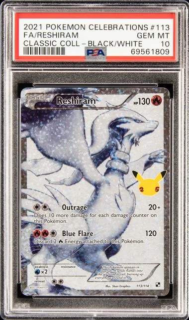 2021 Pokemon Celebrations Classic Collection Full Art/Reshiram #113 card image