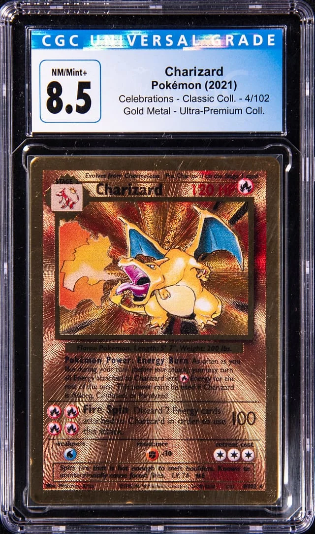 2021 Pokemon Celebrations Classic Collection Gold Metal Charizard #4 card image