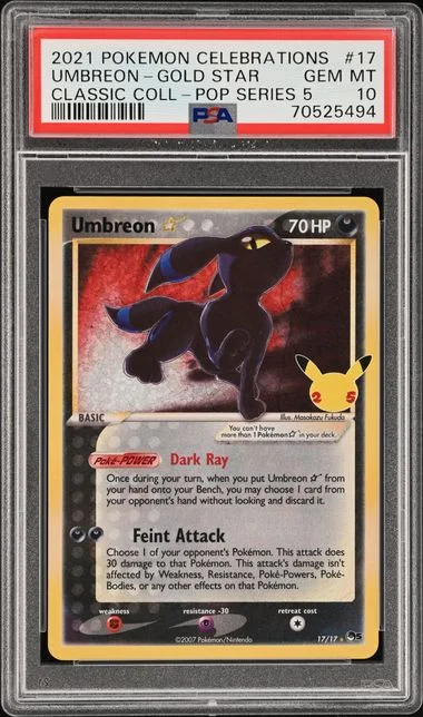 2021 Pokemon Celebrations Classic Collection Gold Star Rare Umbreon #17 card image