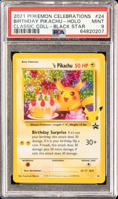 2021 Pokemon Celebrations Classic Collection Holofoil Birthday Pikachu #24 card image