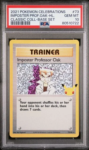 2021 Pokemon Celebrations Classic Collection Imposter Professor Oak-Holo #73 card image