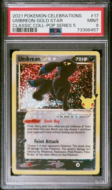2021 Pokemon Celebrations Classic Collection Pop Series 5 Gold Star Umbreon #17 card image