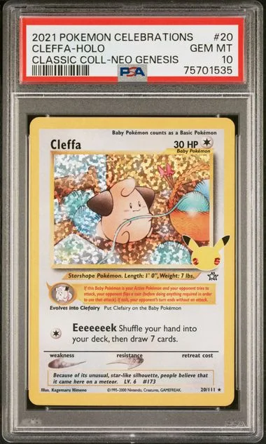 2021 Pokemon Celebrations Classic Collection Rare Holofoil Cleffa #20 card image