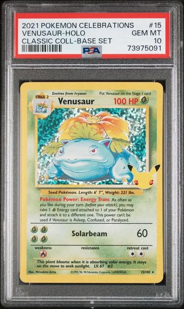 2021 Pokemon Celebrations Classic Collection Rare Holofoil Venusaur #15 card image