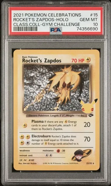 2021 Pokemon Celebrations Classic Collection Rocket's Zapdos-Holo #15 card image