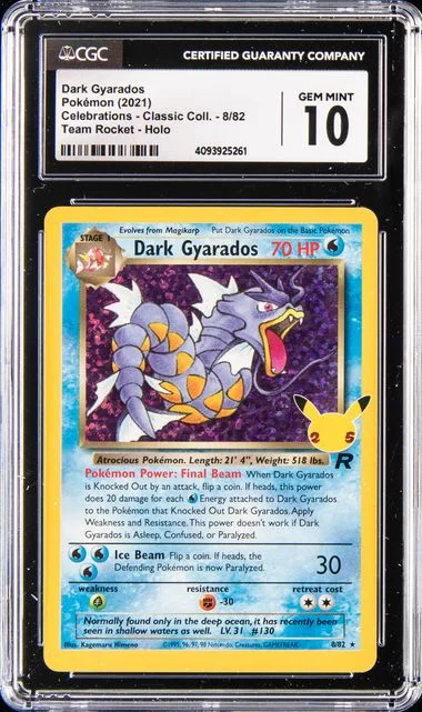 2021 Pokemon Celebrations Classic Collection Team Rocket - Holo Dark Gyarados #8 card image