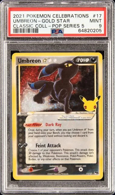 2021 Pokemon Celebrations Classic Collection Umbreon-Gold Star #17 card image