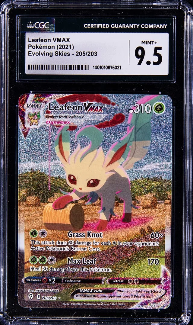 2021 Pokemon Evolving Skies Rainbow Rare Full Art Leafeon VMAX #203 card image