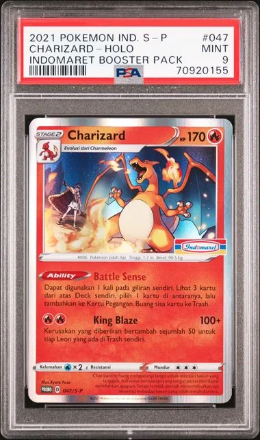 2021 Pokemon Indonesian S Promo Indomaret Booster Pack Rare Holofoil Charizard #047 card image