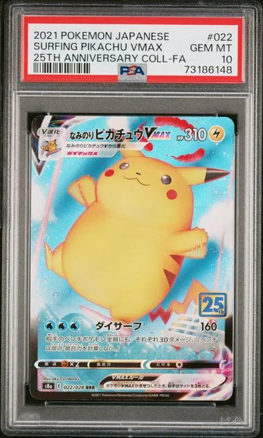 2021 Pokemon Japanese 25Th Anniversary Collection Full Art/Surfing Pikachu Vmax #022 card image