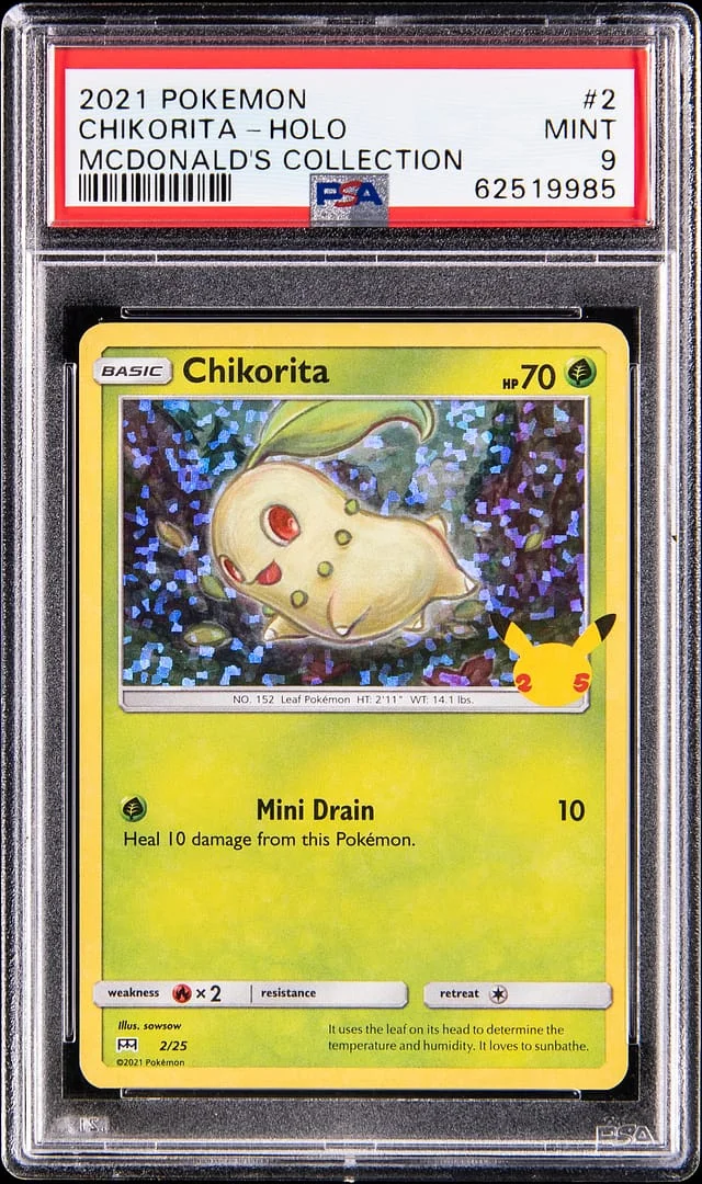 2021 Pokemon McDonald's Collection Holo Chikorita #2 card image