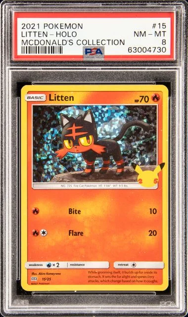 2021 Pokemon McDonald's Collection Holofoil Litten #15 card image