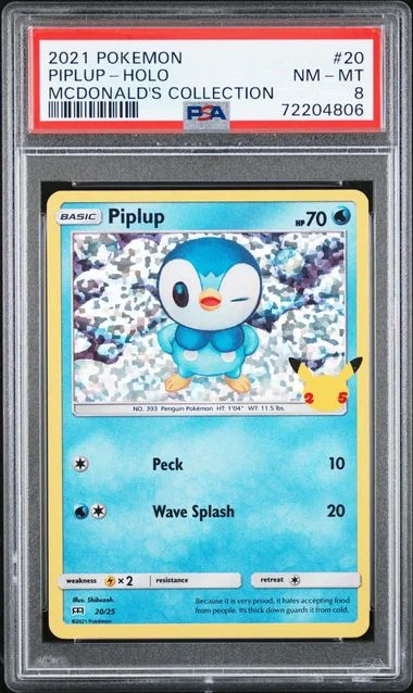 2021 Pokemon Mcdonald'S Collection Piplup-Holo #20 card image