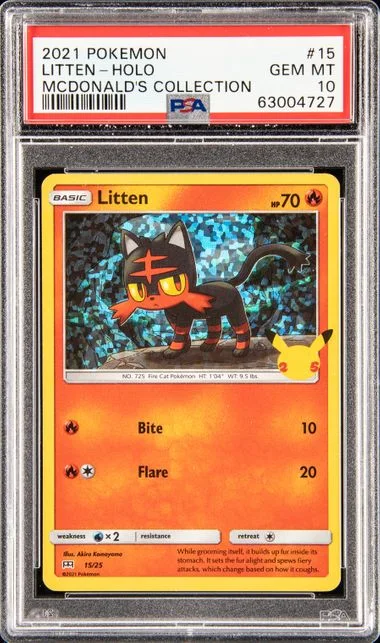2021 Pokemon McDonald's Collection Rare Holofoil Litten #15 card image