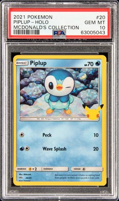 2021 Pokemon McDonald's Collection Rare Holofoil Piplup #20 card image