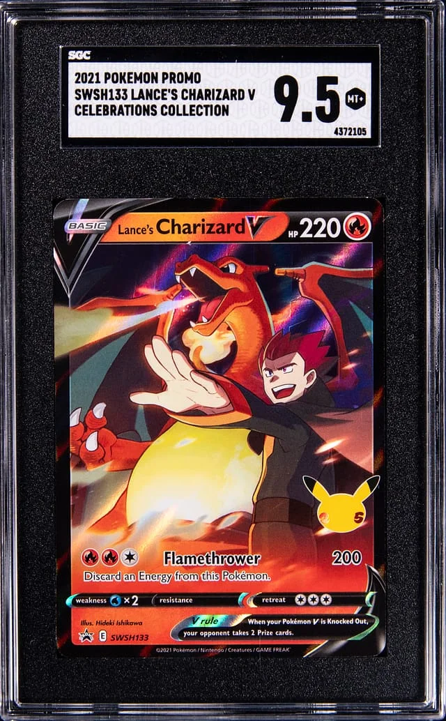 2021 Pokemon Promo Celebrations Collection Lance's Charizard V #SWSH133 card image