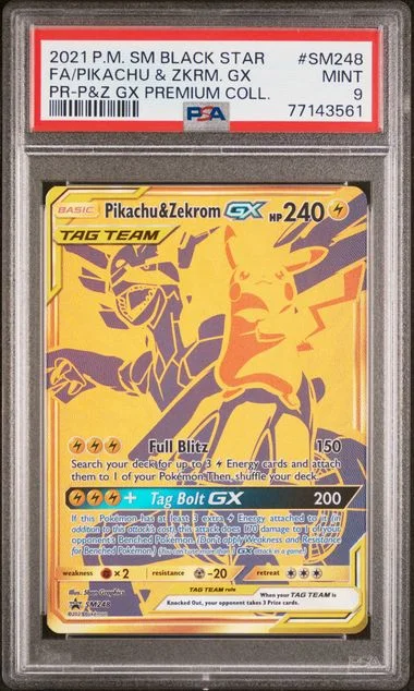 2021 Pokemon Sm Black Star Promo Pikachu & Zekrom Gx Premium Collection Full Art/Pikachu & Zekrom Gx #Sm248 card image