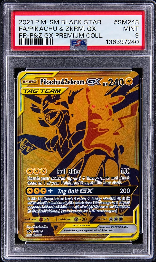 2021 Pokemon Sun & Moon Black Star Promo Pikachu & Zekrom GX Premium Collection Pikachu & Zekrom GX #SM248 card image