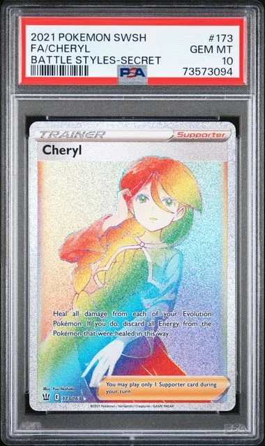2021 Pokemon Sword and Shield Battle Styles Secret Rare Full Art Cheryl #173 card image