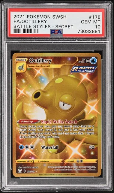 2021 Pokemon Sword and Shield Battle Styles Secret Rare Full Art Octillery #178 card image