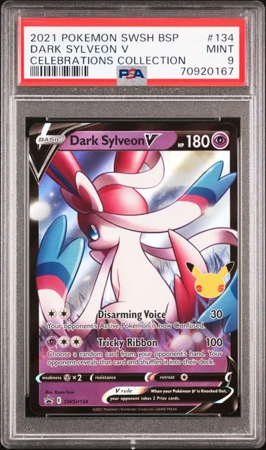 2021 Pokemon Sword and Shield Black Star Promo Celebrations Collection Dark Sylveon V #134 card image
