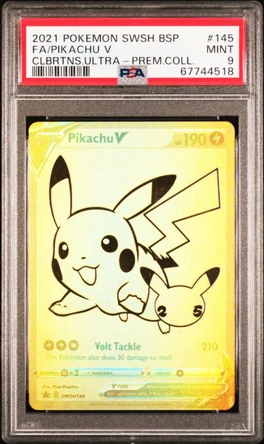 2021 Pokemon Sword and Shield Black Star Promo Celebrations Ultra-Premium Collection Full Art Pikachu V #145 card image