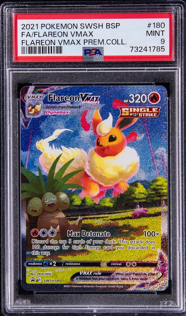 2021 Pokemon Sword and Shield Black Star Promo Flareon Vmax Premium Collection Full Art/Flareon Vmax #180 card image