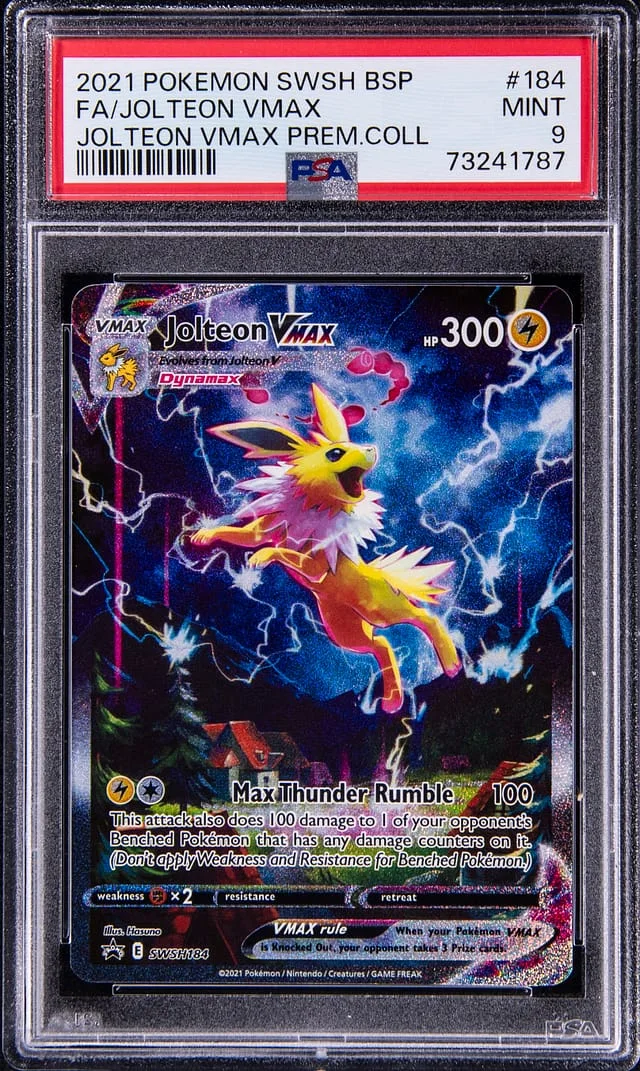 2021 Pokemon Sword and Shield Black Star Promo Jolteon Vmax Premium Collection Full Art Jolteon Vmax #184 card image