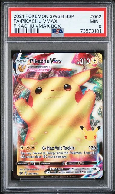 2021 Pokemon Sword and Shield Black Star Promo Pikachu VMAX Box Full Art Pikachu VMAX #062 card image