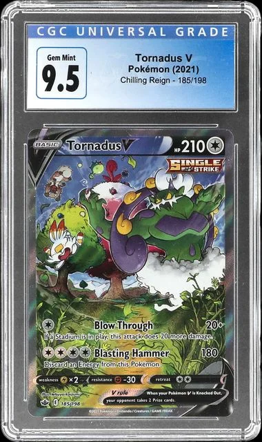 2021 Pokemon Sword and Shield Chilling Reign Full Art Tornadus V #185 card image
