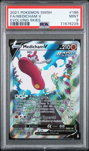 2021 Pokemon Sword and Shield Evolving Skies Full Art Medicham V #186 card image