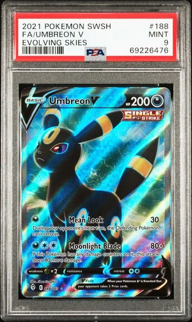 2021 Pokemon Sword and Shield Evolving Skies Full Art Umbreon V #188 card image