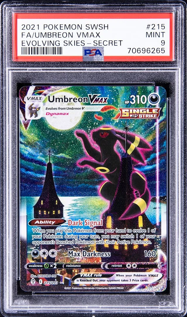 2021 Pokemon Sword and Shield Evolving Skies Secret Full Art Umbreon Vmax #215 card image