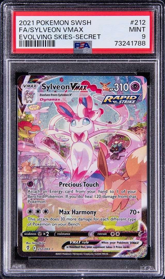 2021 Pokemon Sword and Shield Evolving Skies Secret Full Art/Sylveon Vmax #212 card image