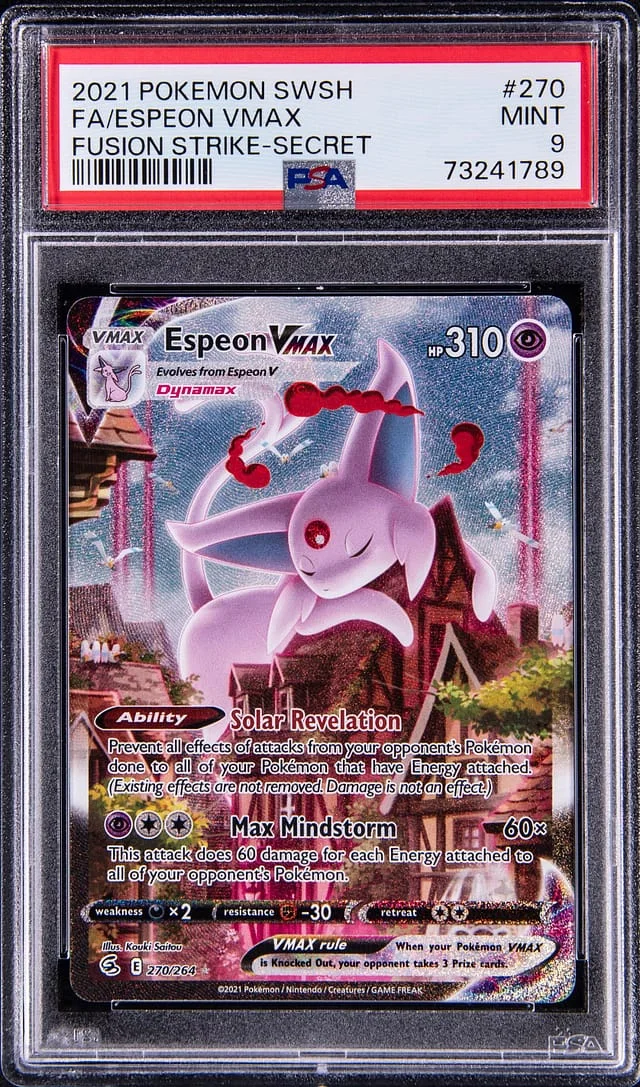 2021 Pokemon Sword and Shield Fusion Strike Secret Full Art/Espeon Vmax #270 card image