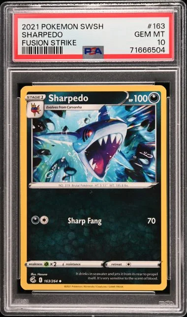 2021 Pokemon Sword and Shield Fusion Strike Sharpedo #163 card image