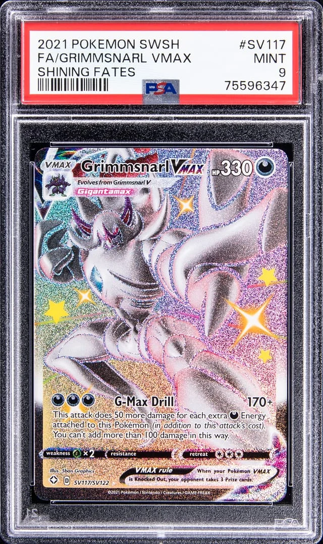 2021 Pokemon Sword and Shield Shining Fates Full Art Shiny Vault Rare Holofoil Grimmsnarl VMAX #SV117 card image