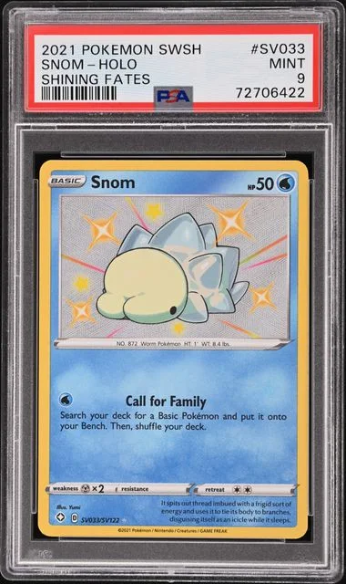 2021 Pokemon Sword and Shield Shining Fates Holofoil Snom #SV033 card image