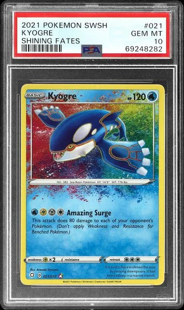 2021 Pokemon Sword and Shield Shining Fates Kyogre #021 card image